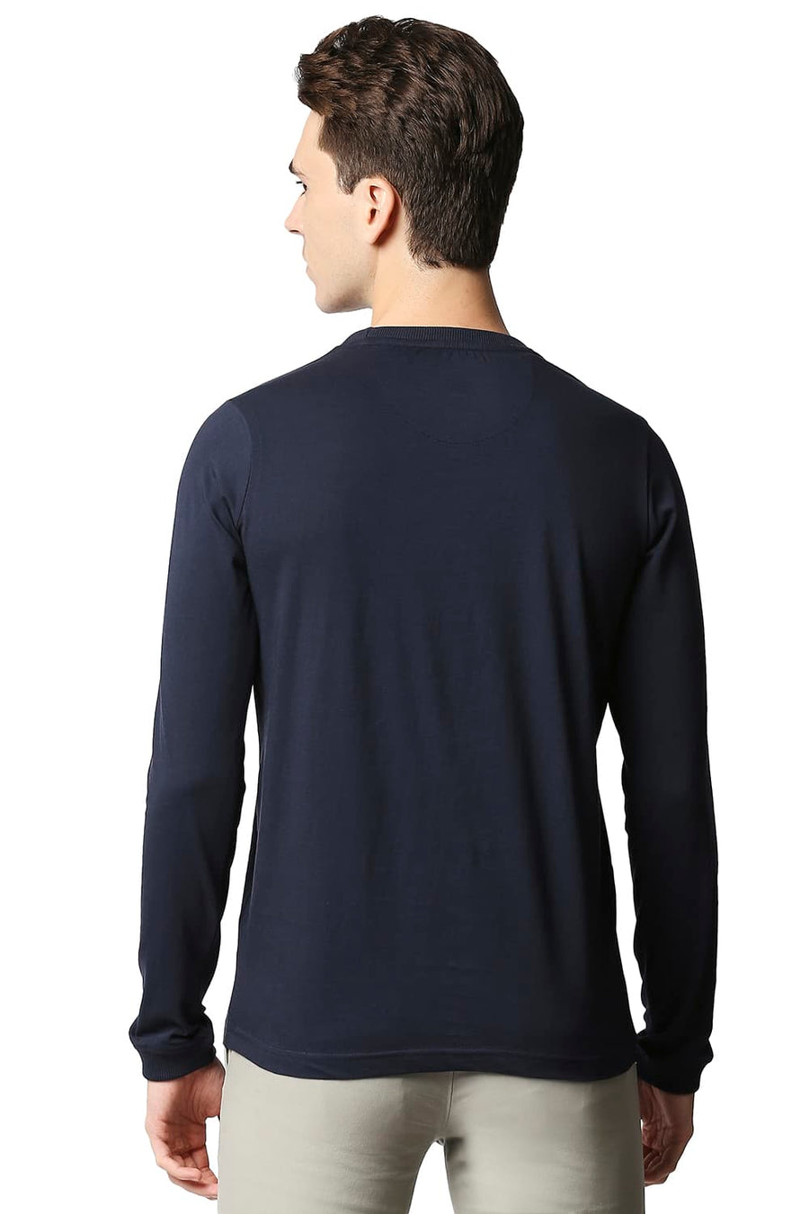 BASICS MUSCLE FIT BLUEBERRY CREW NECK T-SHIRT