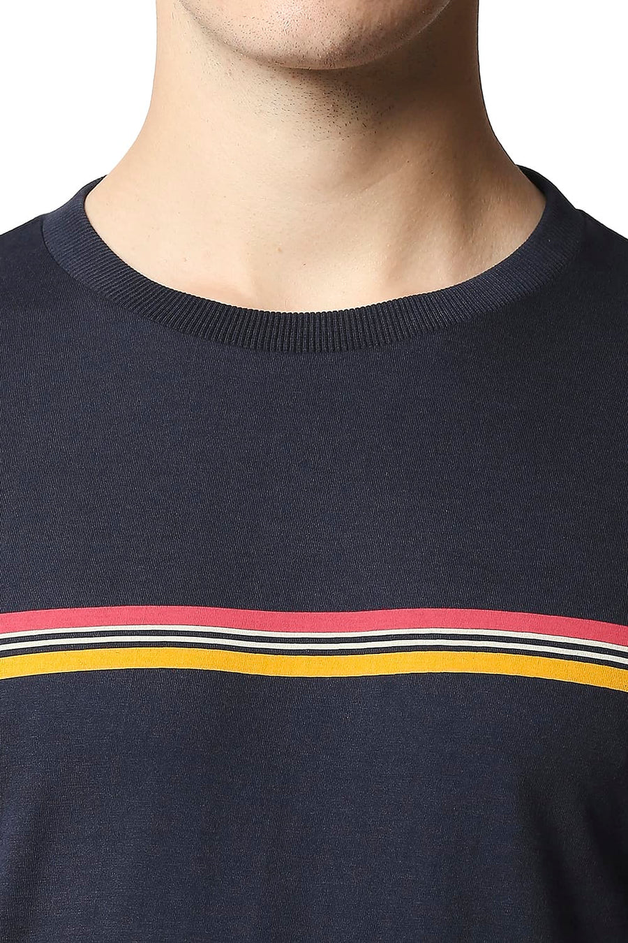 BASICS MUSCLE FIT BLUEBERRY CREW NECK T-SHIRT