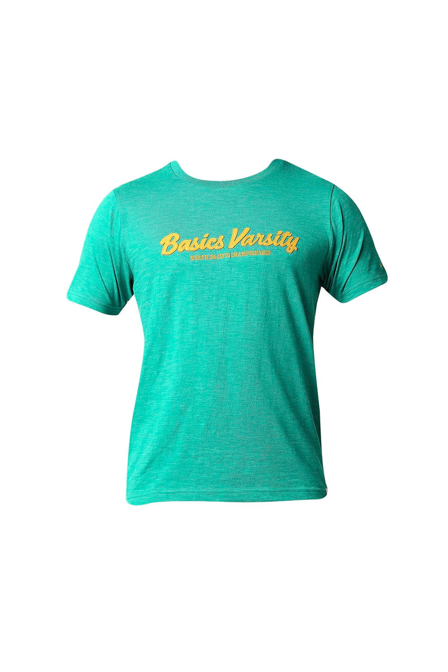 BASICS MUSCLE FIT SPORTING GREEN CREW T-SHIRT