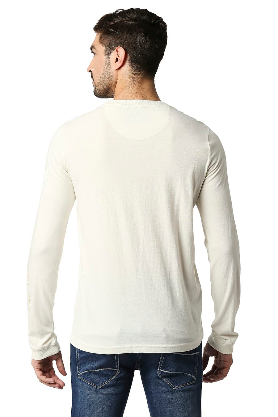 BASICS MUSCLE FIT ANTIQUE WHITE CREW T-SHIRT