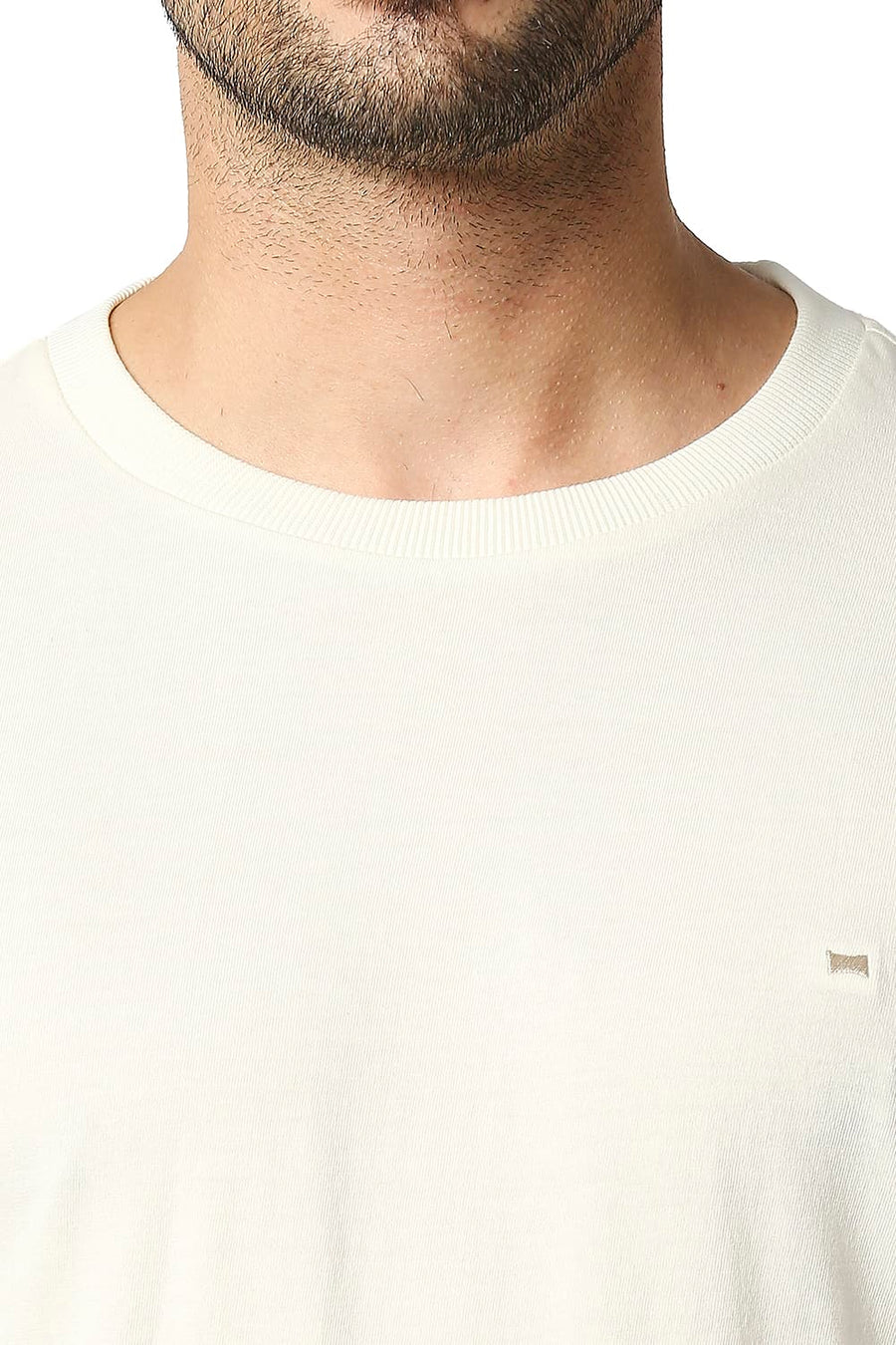 BASICS MUSCLE FIT ANTIQUE WHITE CREW T-SHIRT