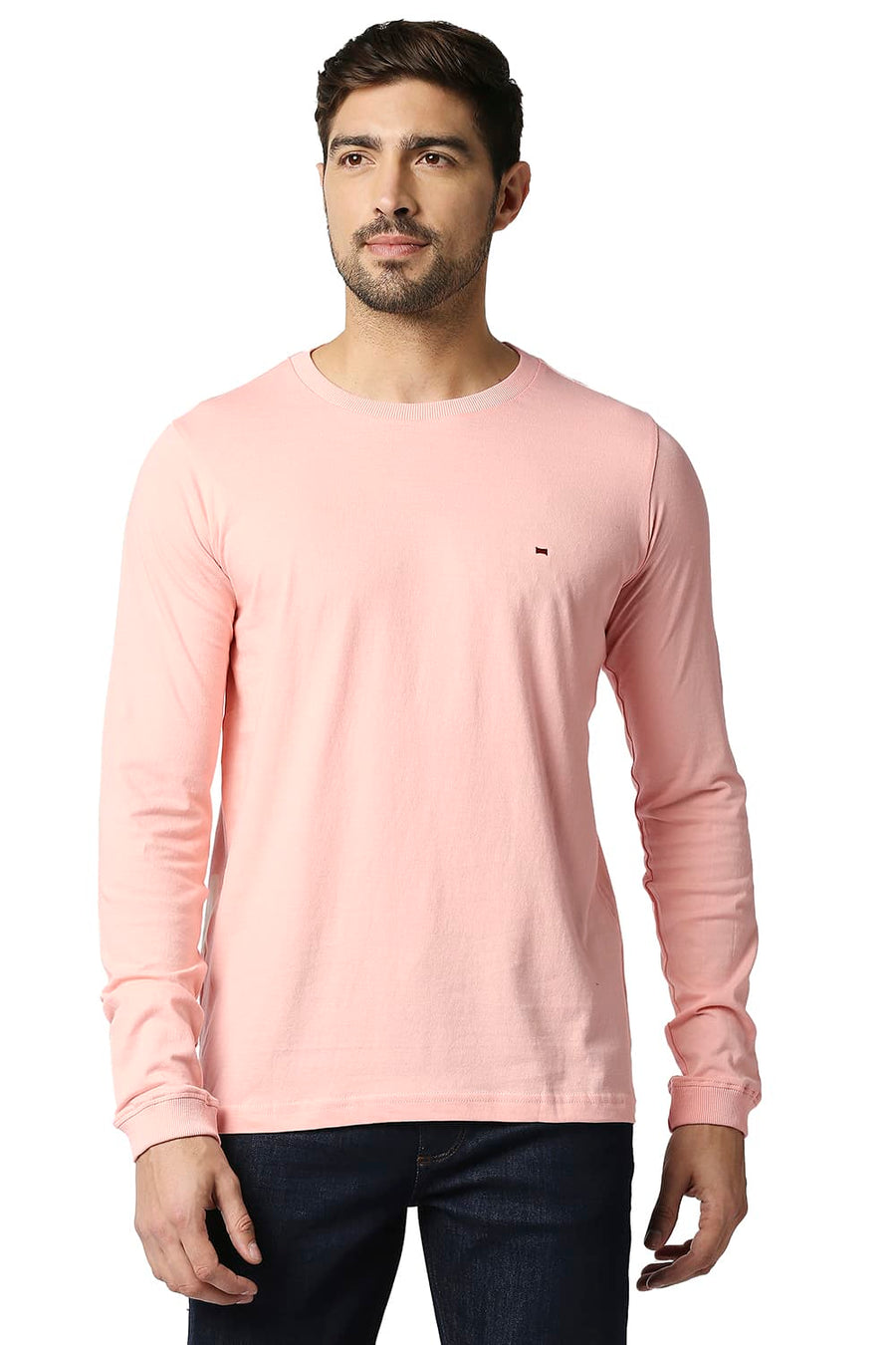 BASICS MUSCLE FIT GOSSAMER PINK CREW T-SHIRT