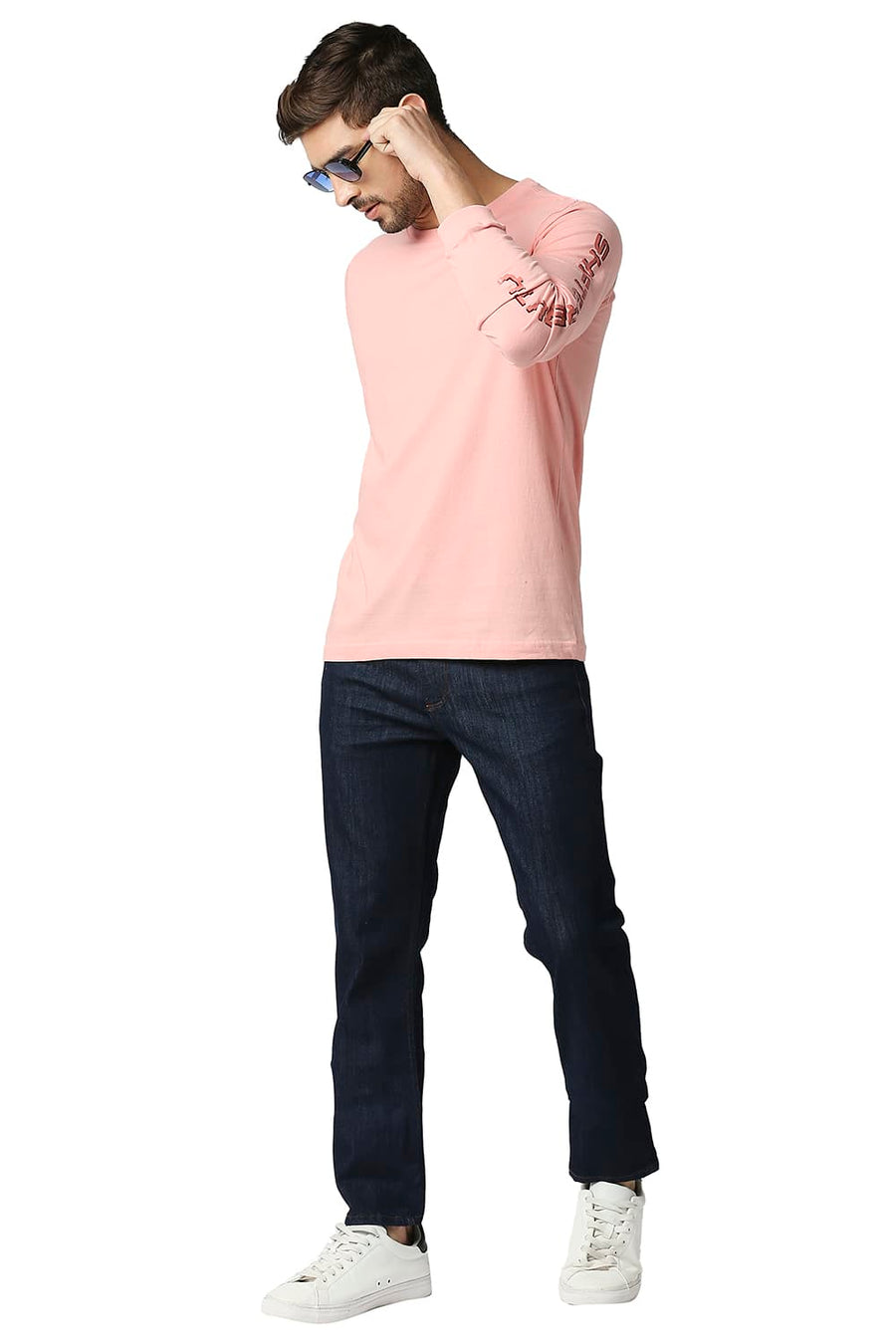 BASICS MUSCLE FIT GOSSAMER PINK CREW T-SHIRT
