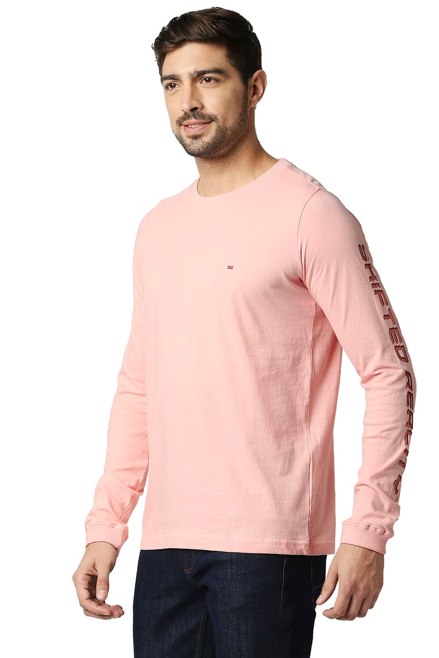 BASICS MUSCLE FIT GOSSAMER PINK CREW T-SHIRT