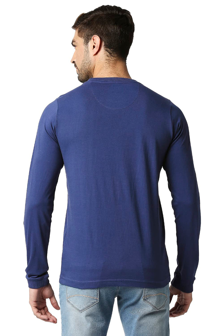 BASICS MUSCLE FIT ESTATE BLUE CREW T-SHIRT