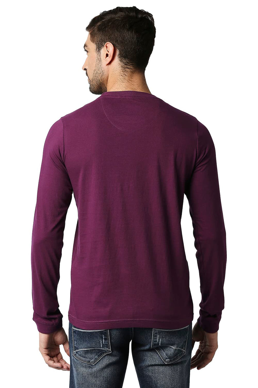 BASICS MUSCLE FIT POTENT PURPLE CREW T-SHIRT