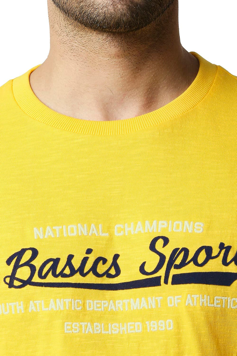 BASICS MUSCLE FIT DAFFODIL CREW T-SHIRT