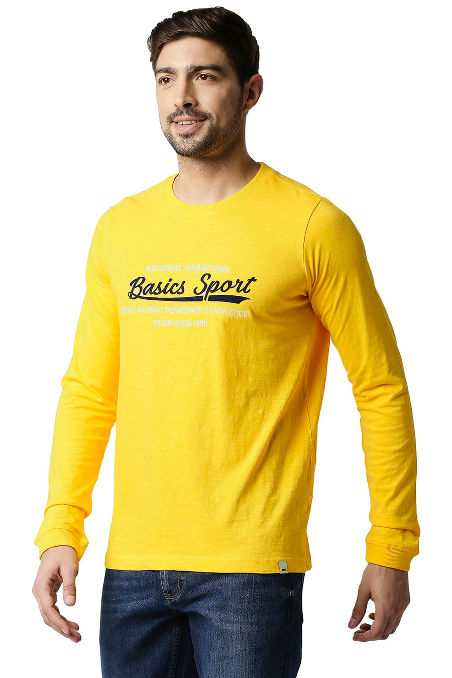 BASICS MUSCLE FIT DAFFODIL CREW T-SHIRT