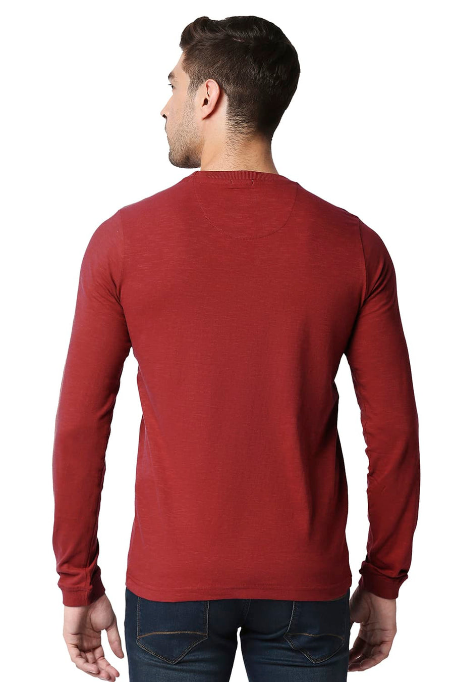 BASICS MUSCLE FIT EMBOLDENED RED CREW T-SHIRT