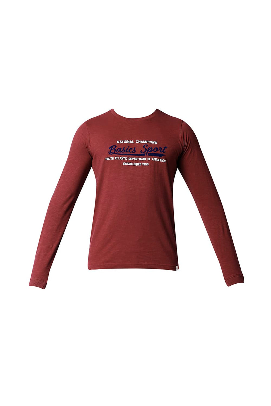 BASICS MUSCLE FIT EMBOLDENED RED CREW T-SHIRT