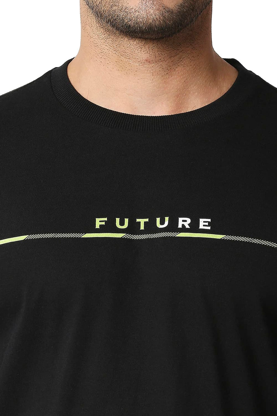 BASICS MUSCLE FIT JET BLACK CREW T-SHIRT