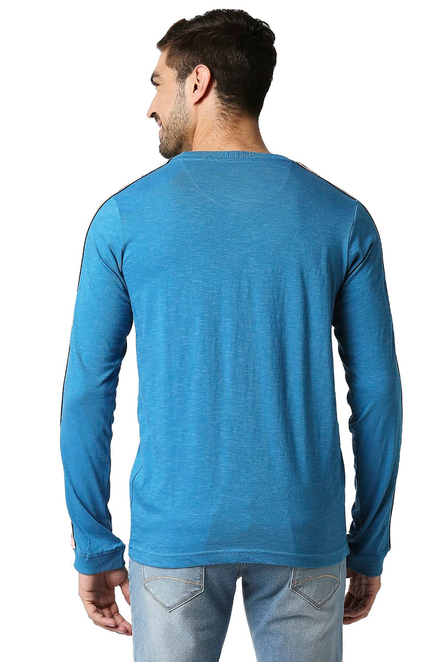 BASICS MUSCLE FIT BLUE SAPPHIRE CREW T-SHIRT
