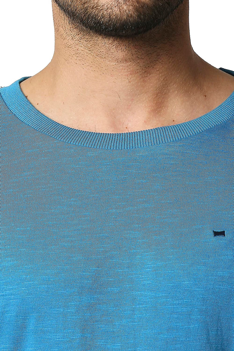 BASICS MUSCLE FIT BLUE SAPPHIRE CREW T-SHIRT
