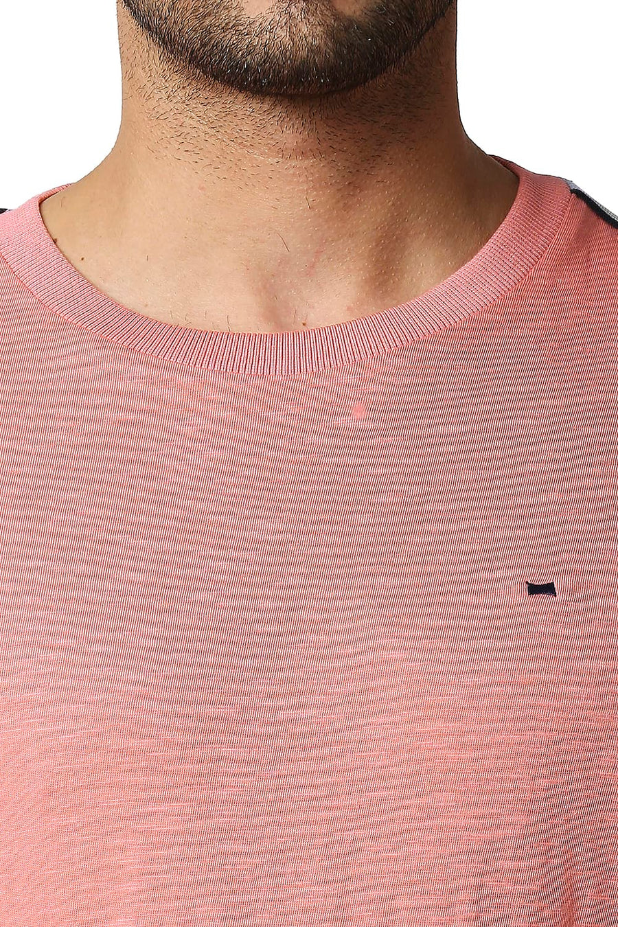 BASICS MUSCLE FIT TERACOTTA CREW T-SHIRT