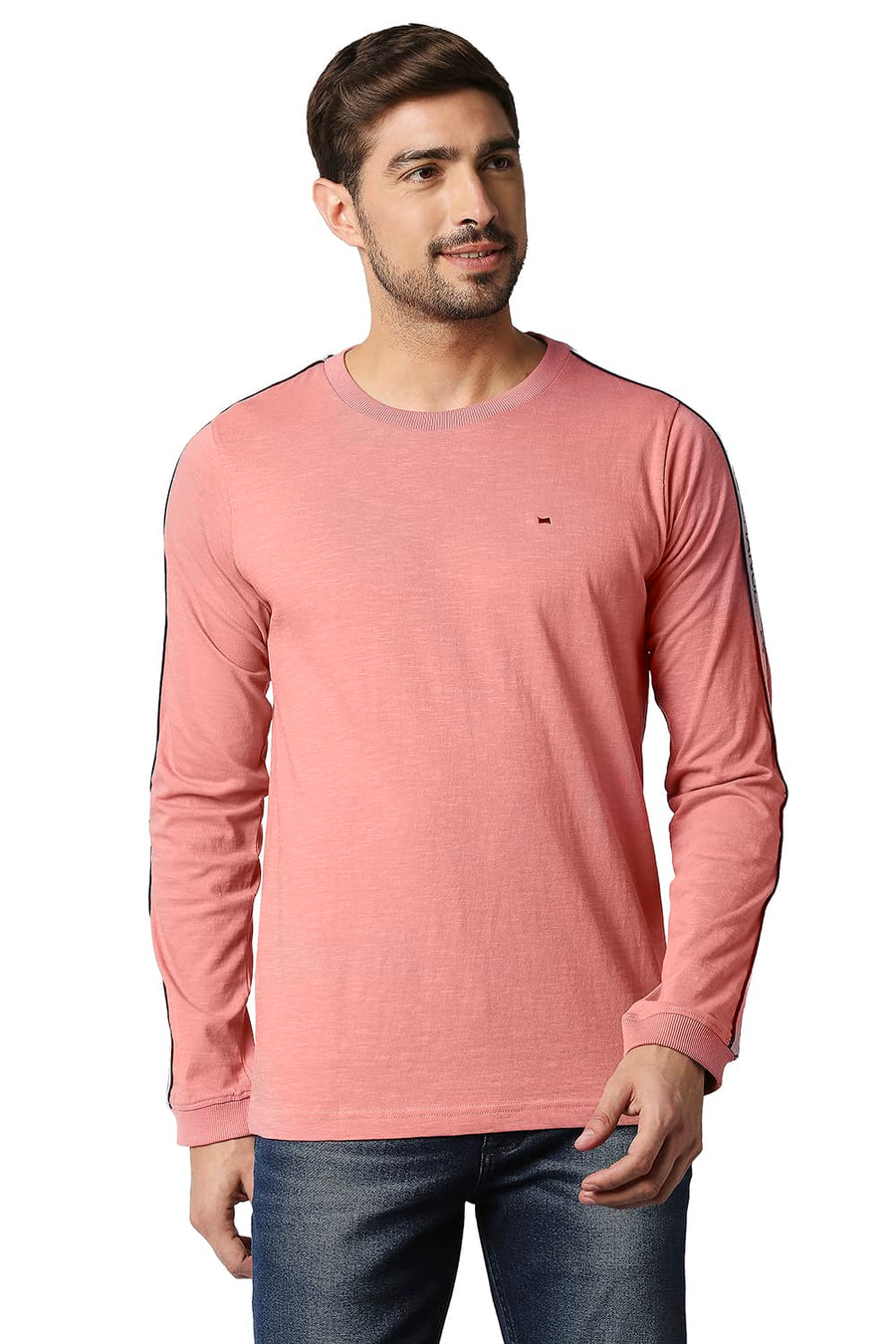BASICS MUSCLE FIT TERACOTTA CREW T-SHIRT