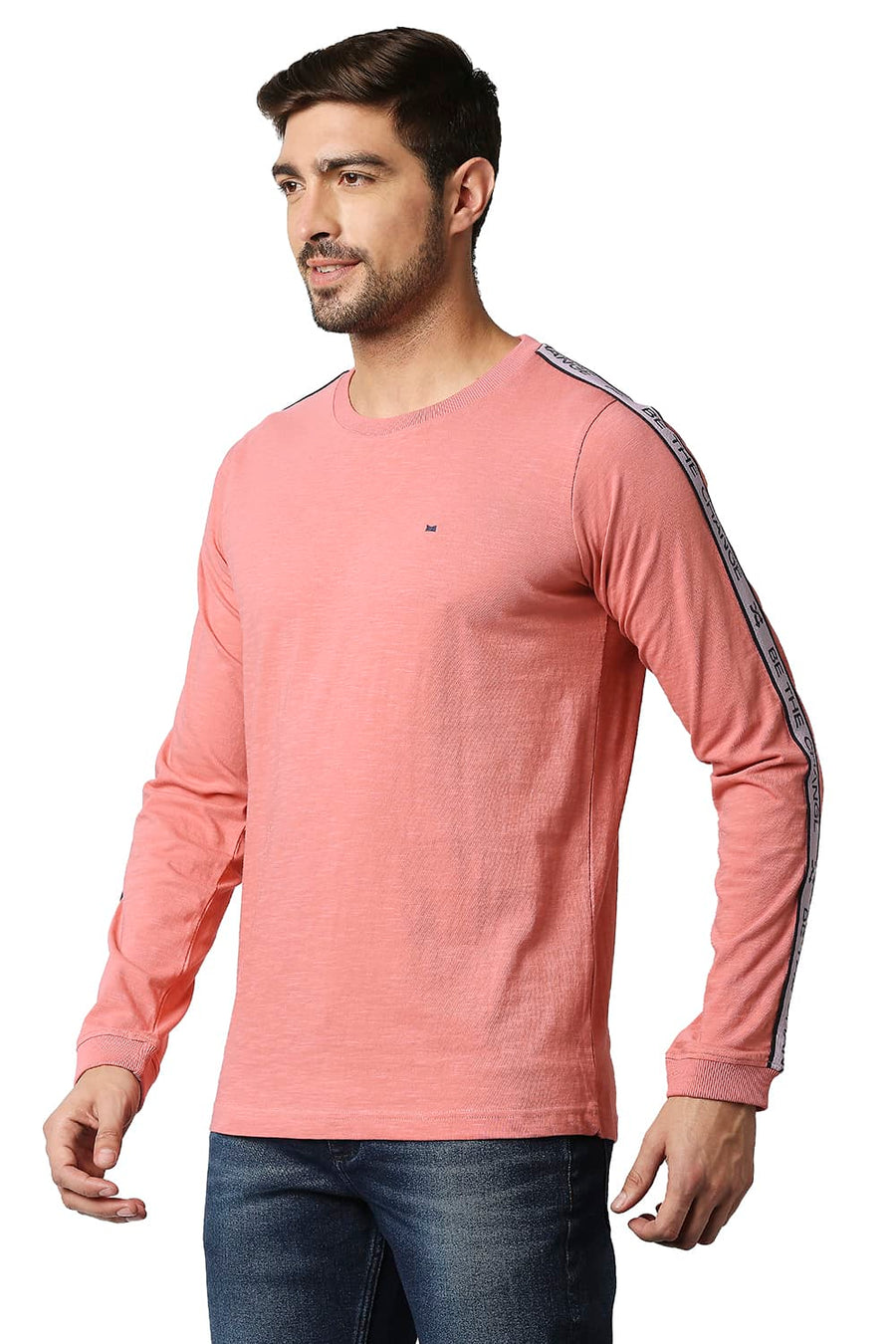 BASICS MUSCLE FIT TERACOTTA CREW T-SHIRT