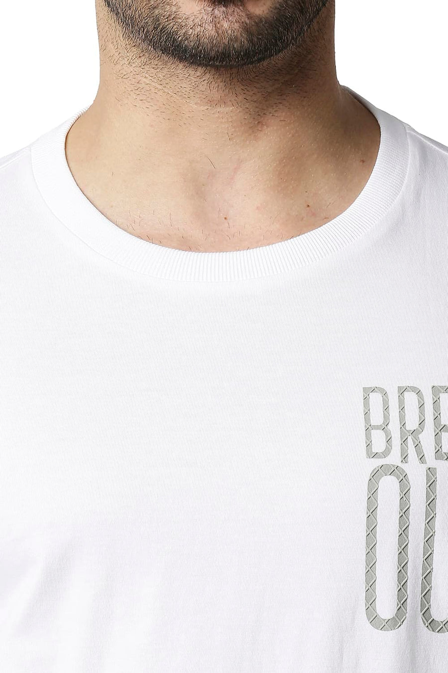 BASICS MUSCLE FIT BRIGHT WHITE CREW T-SHIRT