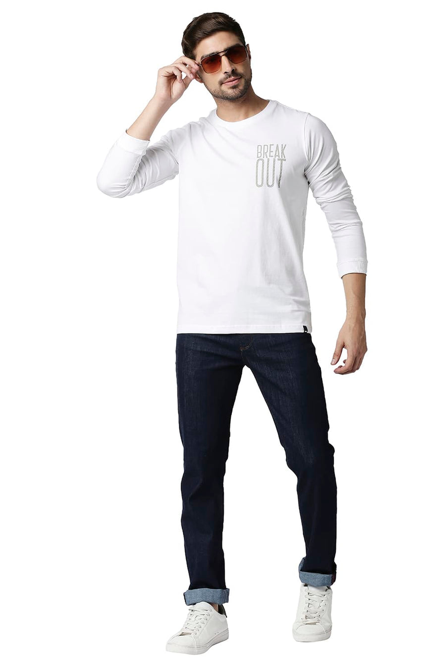 BASICS MUSCLE FIT BRIGHT WHITE CREW T-SHIRT
