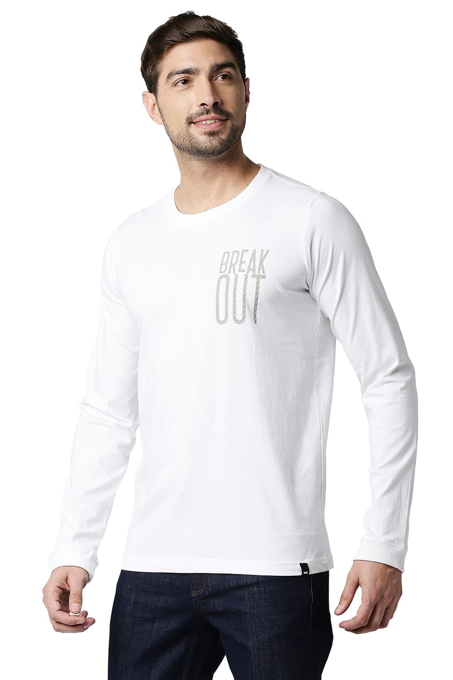 BASICS MUSCLE FIT BRIGHT WHITE CREW T-SHIRT