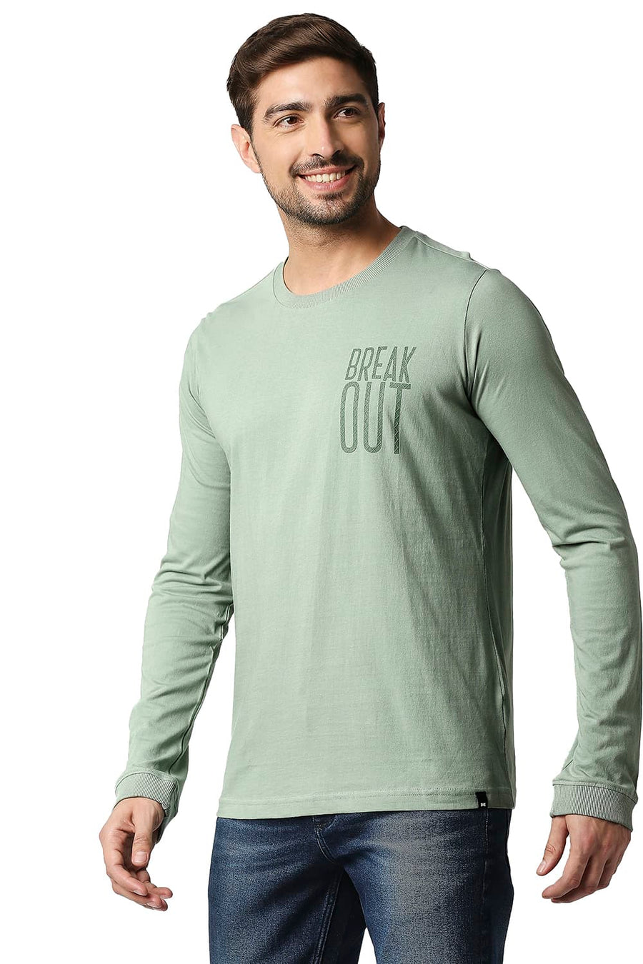 BASICS MUSCLE FIT LILY PAD CREW T-SHIRT