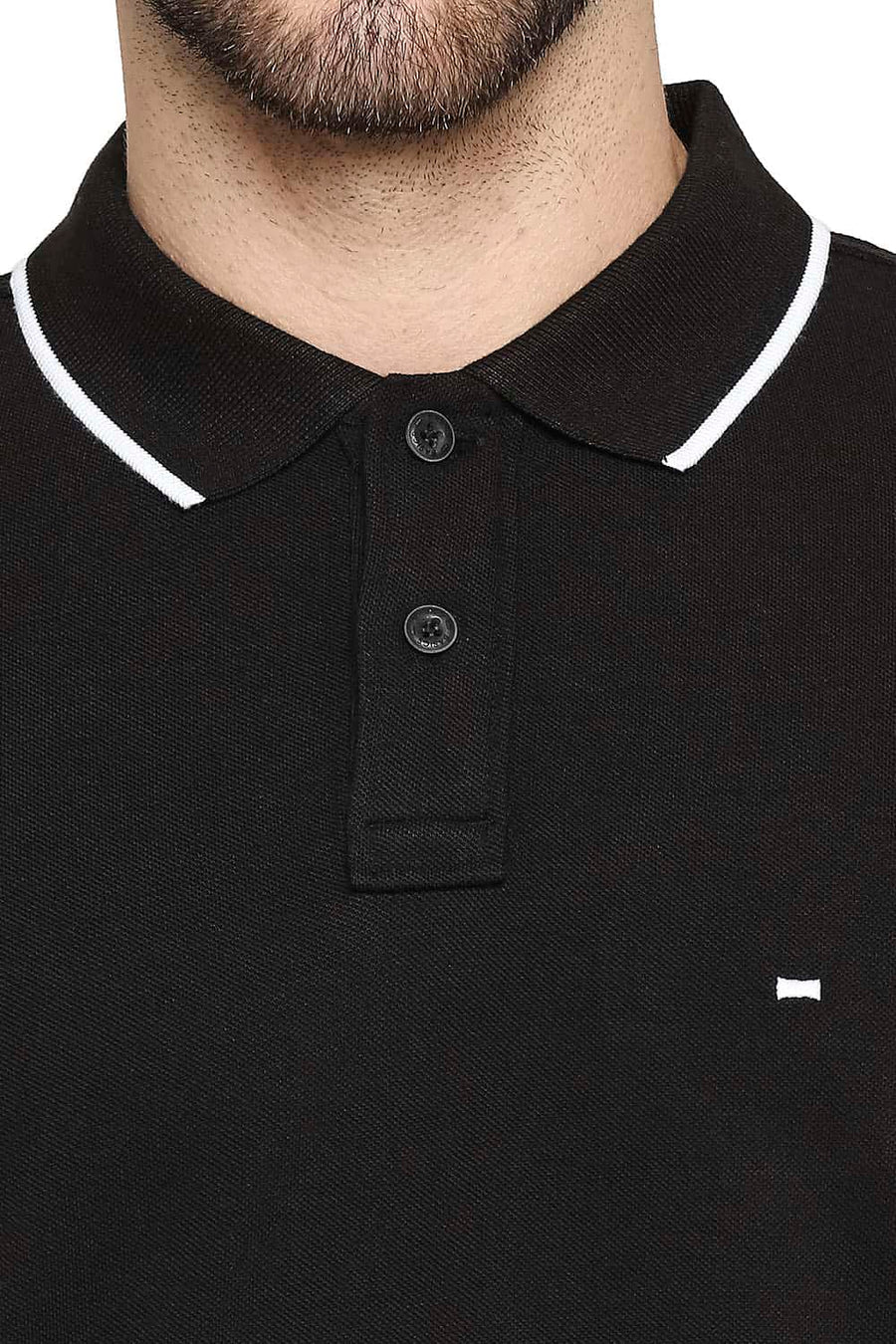 BASICS MUSCLE FIT BLACK BEAUTY POLO T-SHIRT