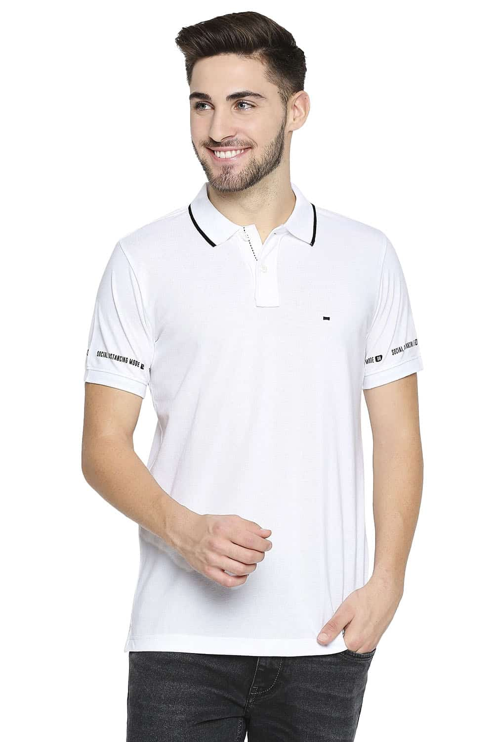 BASICS MUSCLE FIT POLO T-SHIRT