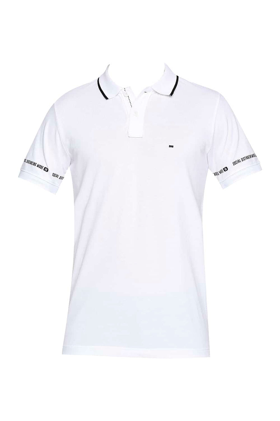 BASICS MUSCLE FIT BRIGHT WHITE POLO T-SHIRT