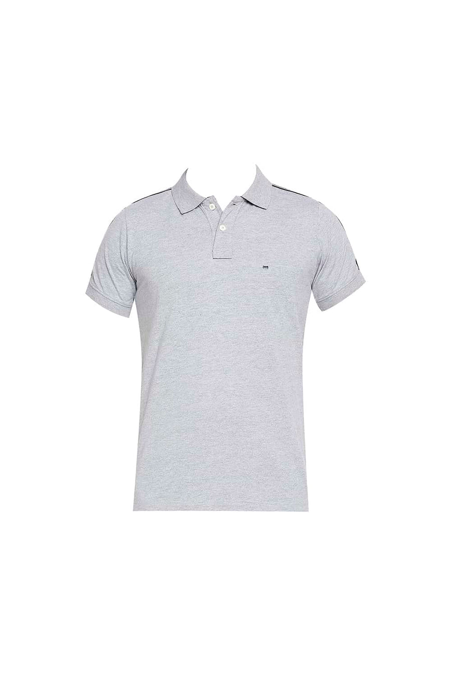 BASICS MUSCLE FIT GREY STEEL HEATHER POLO T-SHIRT