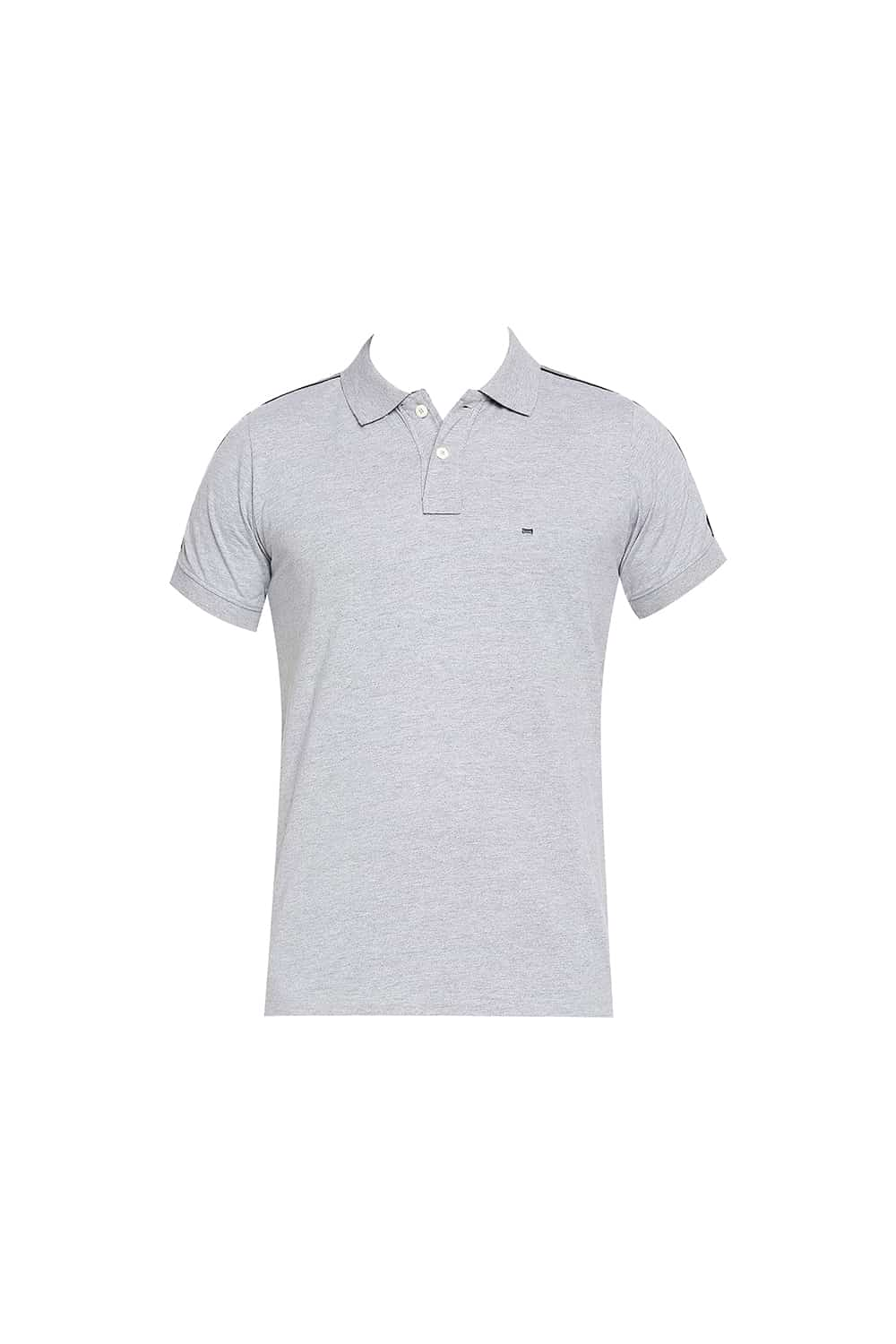 BASICS MUSCLE FIT HEATHER POLO T-SHIRT