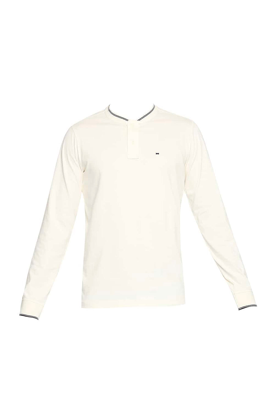 BASICS MUSCLE FIT SWEET CORN HENLEY T-SHIRT