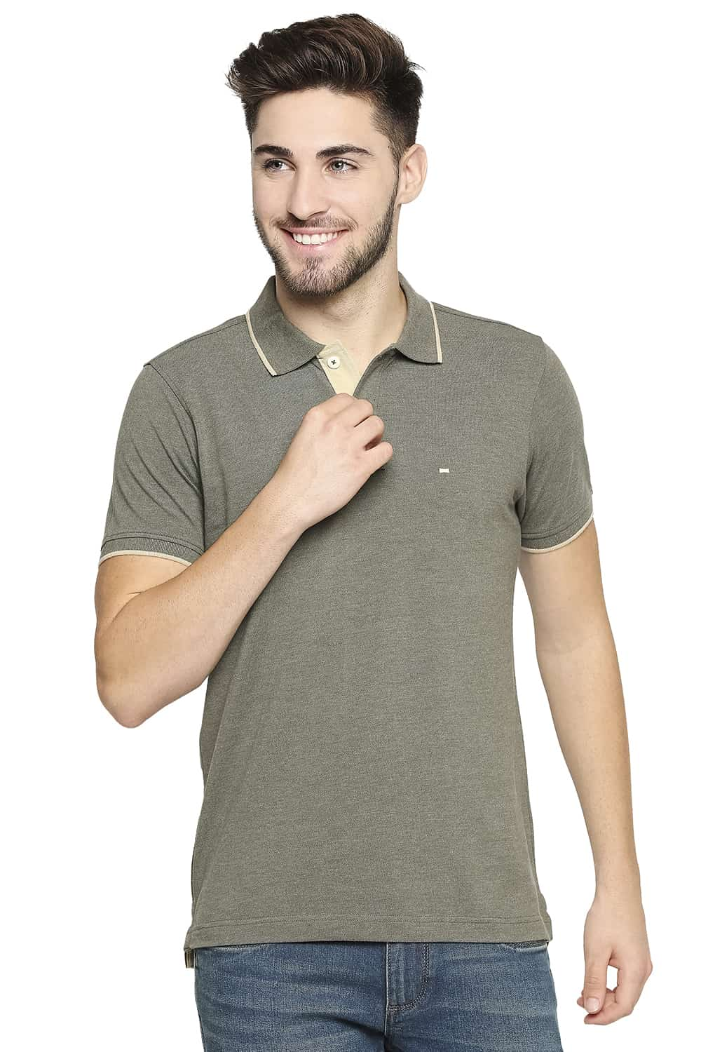 BASICS MUSCLE FIT POLO T-SHIRT