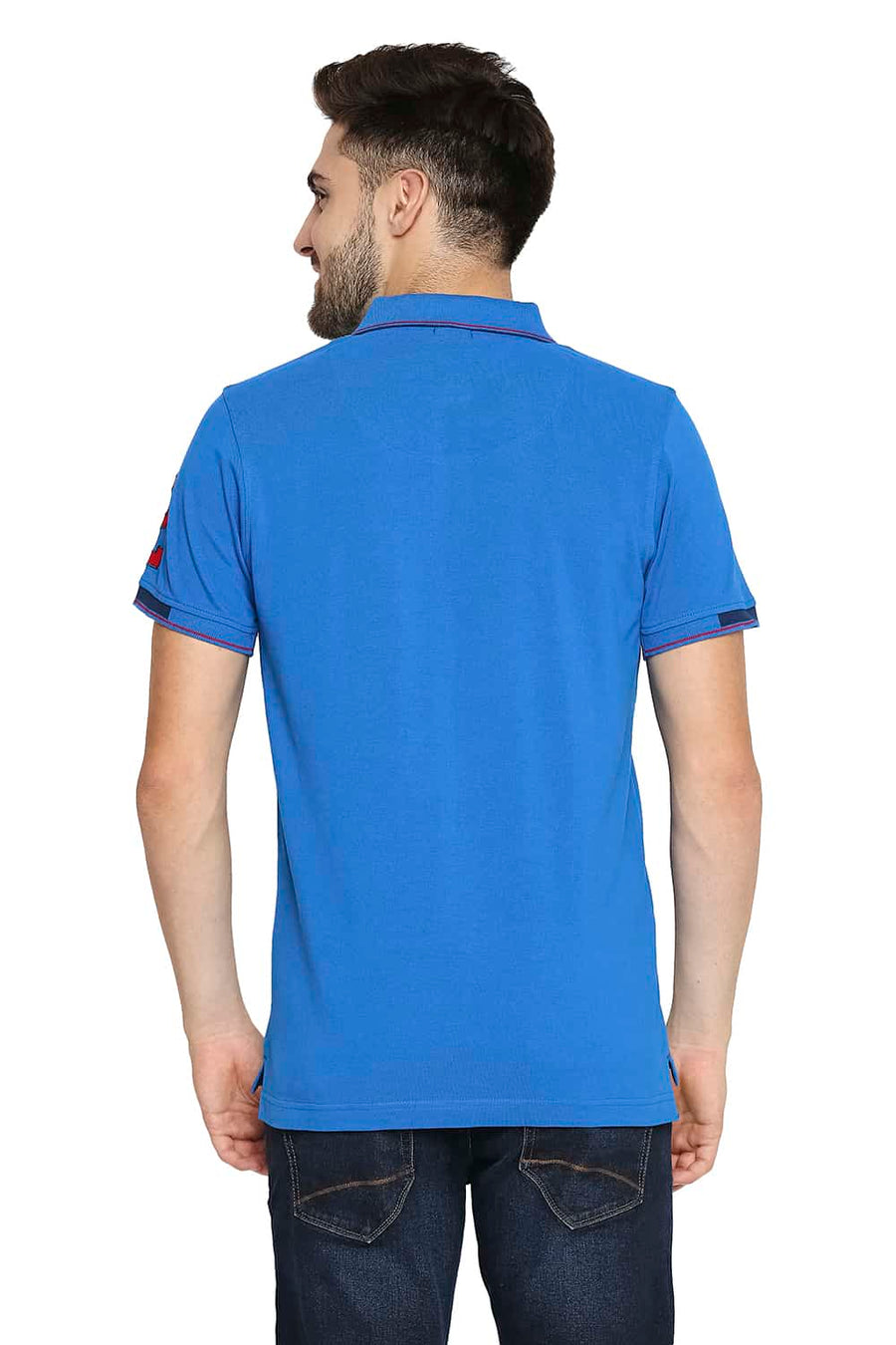 BASICS MUSCLE FIT IMPERIAL BLUE POLO T-SHIRT
