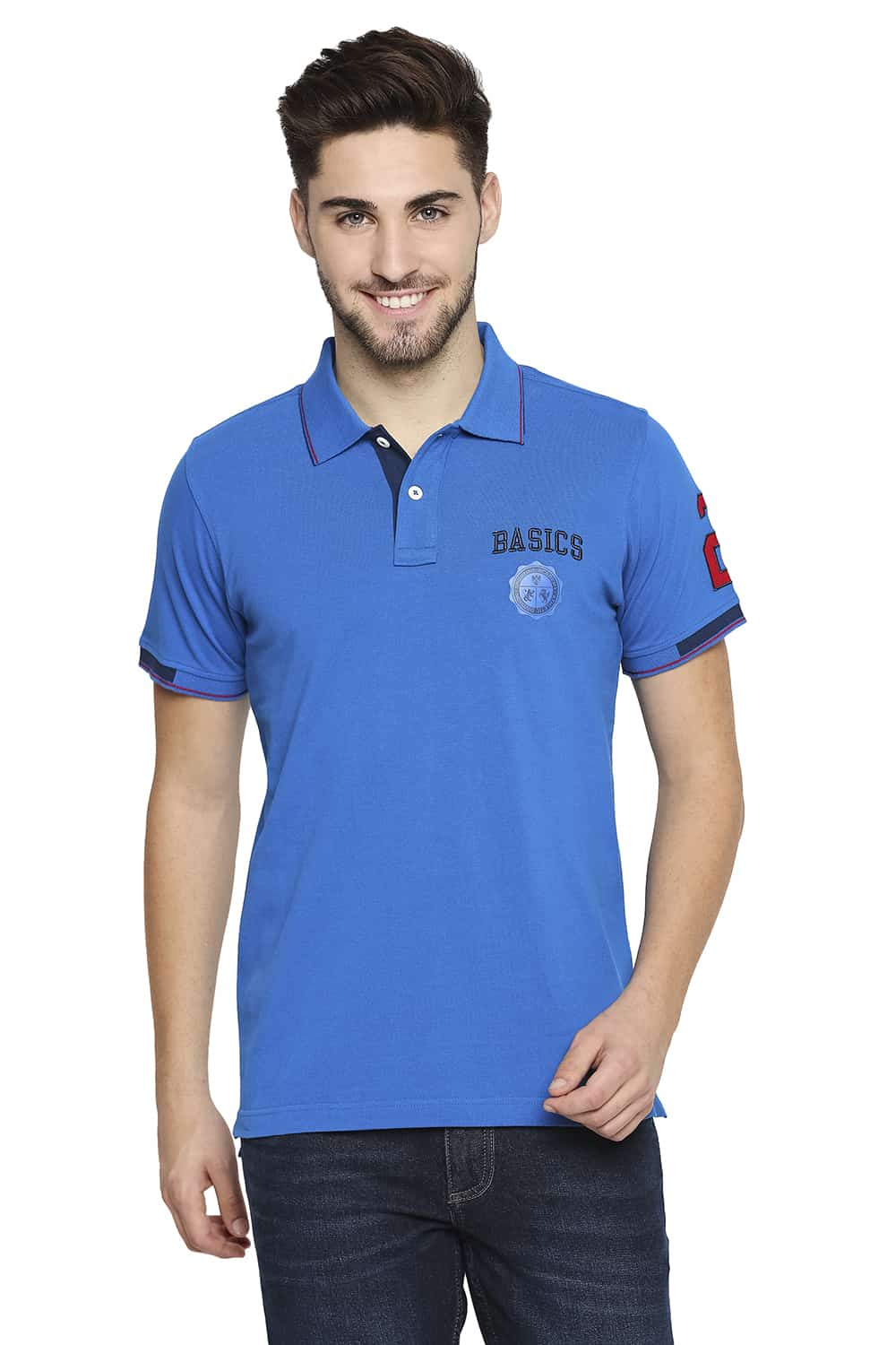 BASICS MUSCLE FIT POLO T-SHIRT