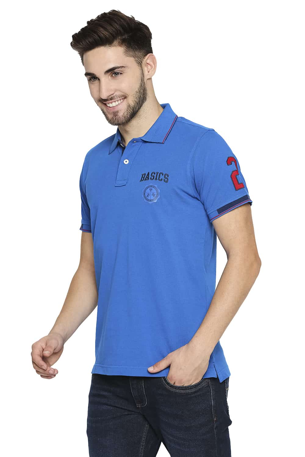 BASICS MUSCLE FIT POLO T-SHIRT