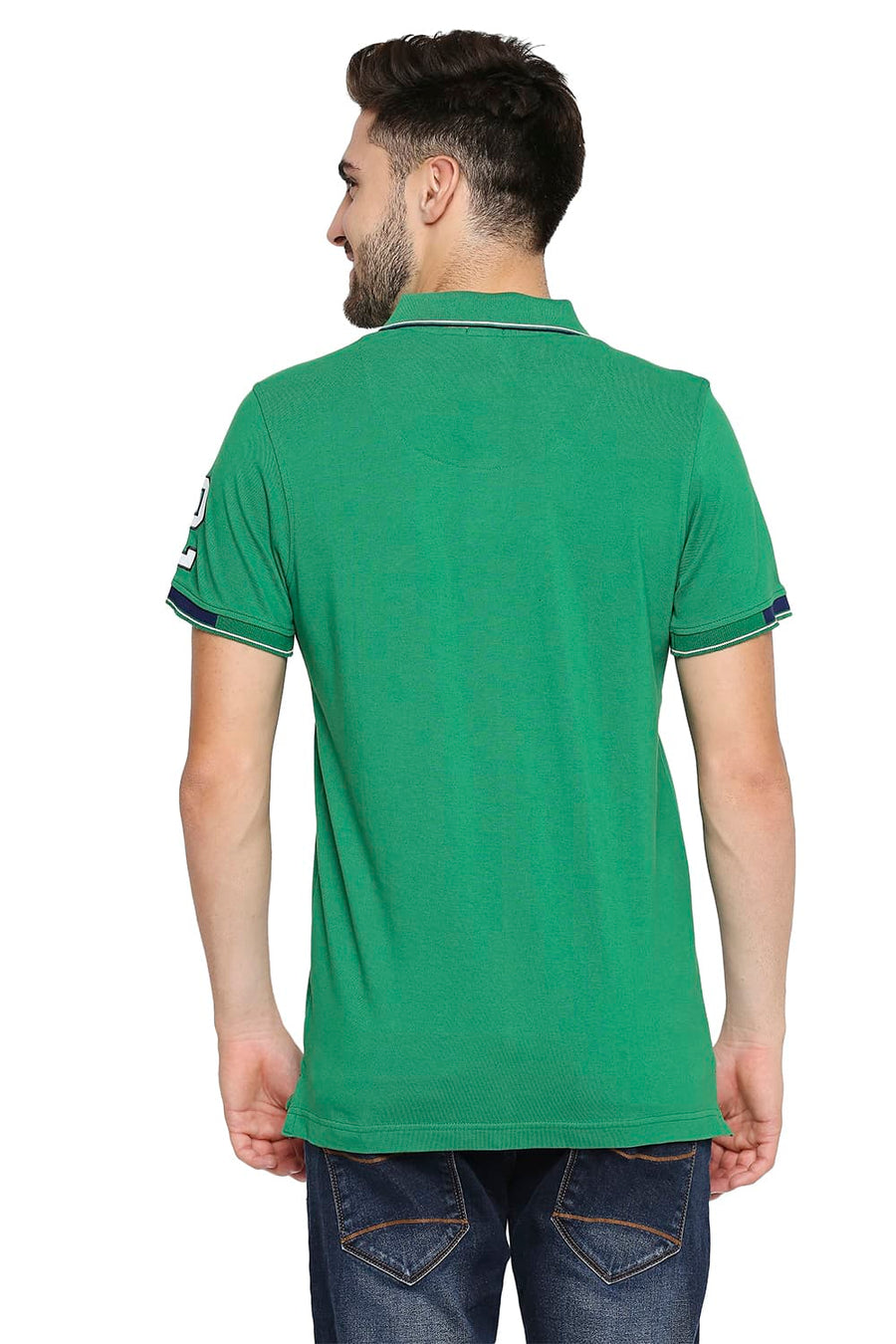 BASICS MUSCLE FIT LUSH MEADOW POLO T-SHIRT