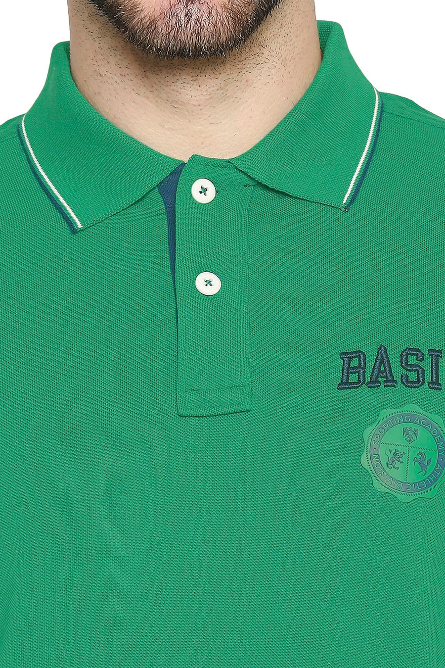 BASICS MUSCLE FIT LUSH MEADOW POLO T-SHIRT