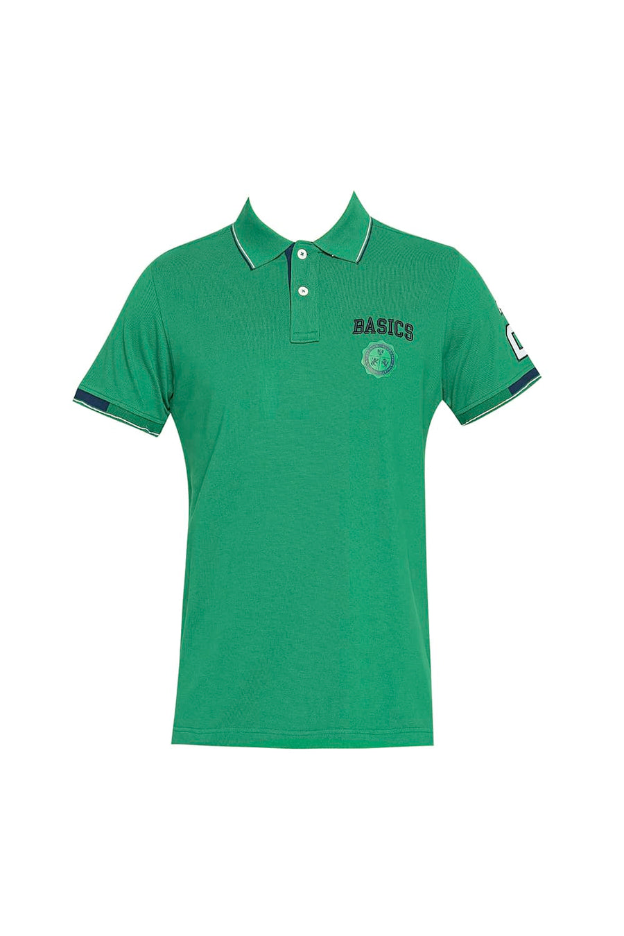 BASICS MUSCLE FIT LUSH MEADOW POLO T-SHIRT