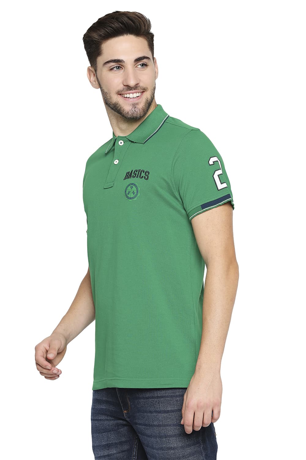 BASICS MUSCLE FIT POLO T-SHIRT