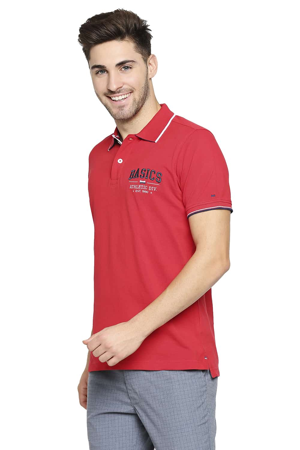 BASICS MUSCLE FIT POLO T-SHIRT