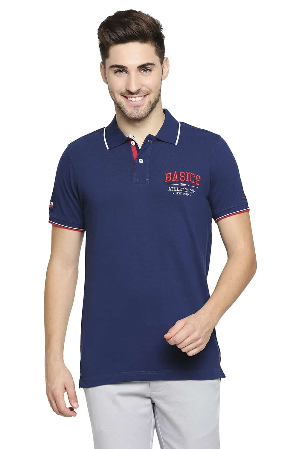 BASICS MUSCLE FIT POLO T-SHIRT