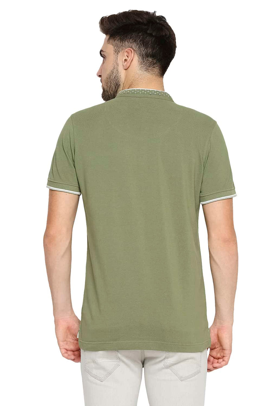 BASICS MUSCLE FIT LODEN GREEN POLO T-SHIRT