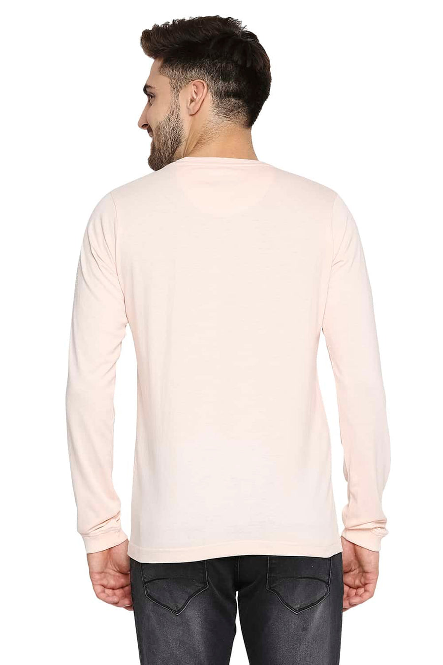 BASICS MUSCLE FIT SCALLOP SHELL CREW NECK T-SHIRT