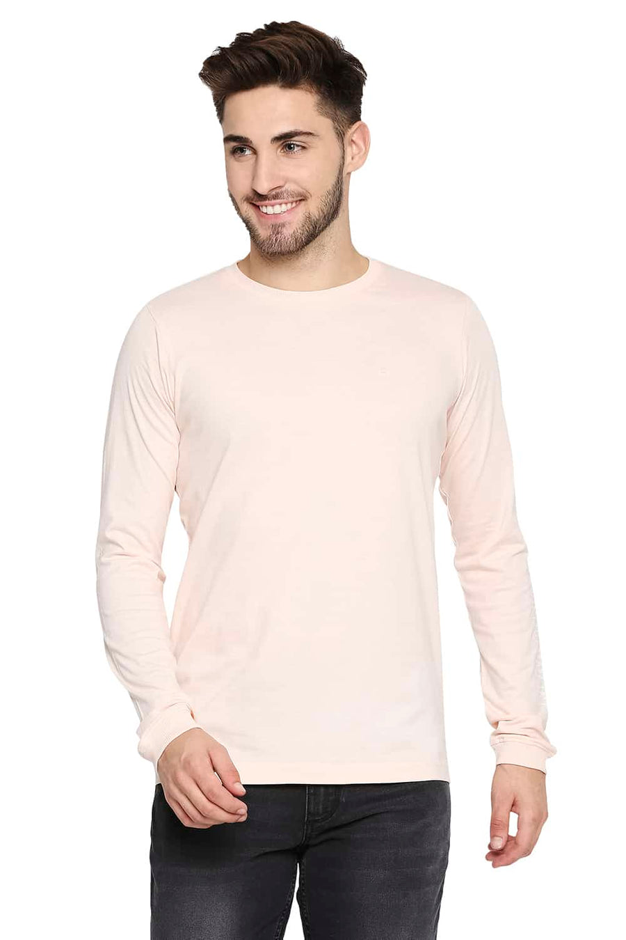 BASICS MUSCLE FIT SCALLOP SHELL CREW NECK T-SHIRT