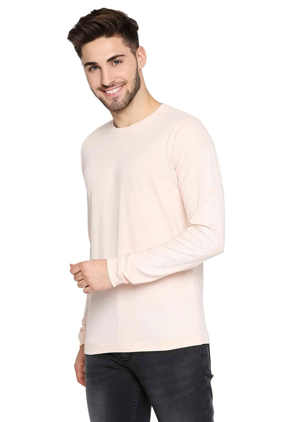 BASICS MUSCLE FIT SCALLOP SHELL CREW NECK T-SHIRT