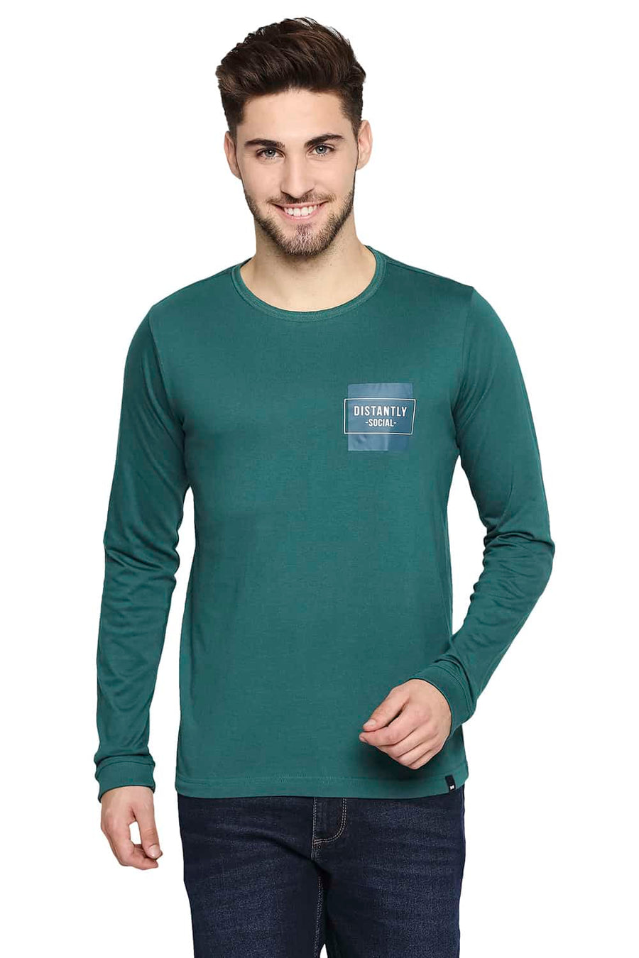 BASICS MUSCLE FIT JUNE BUG CREW NECK T-SHIRT