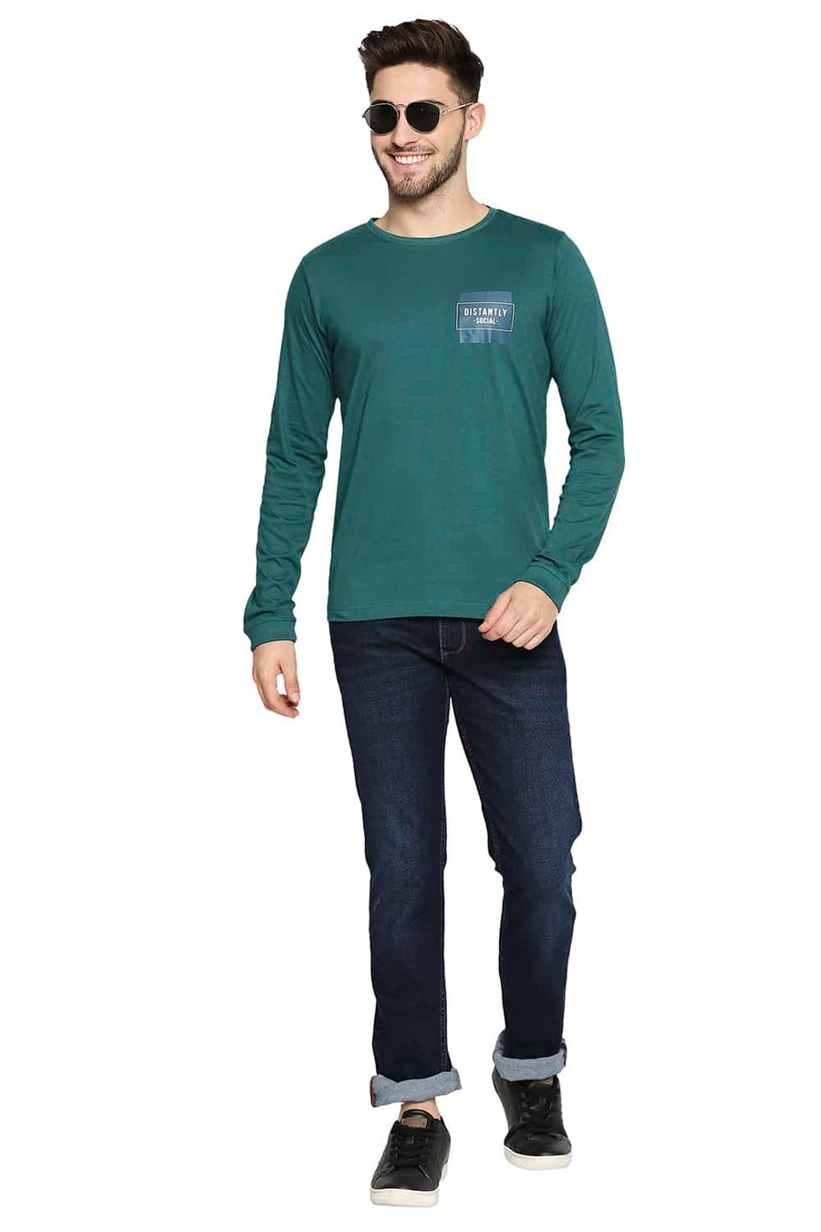 BASICS MUSCLE FIT JUNE BUG CREW NECK T-SHIRT