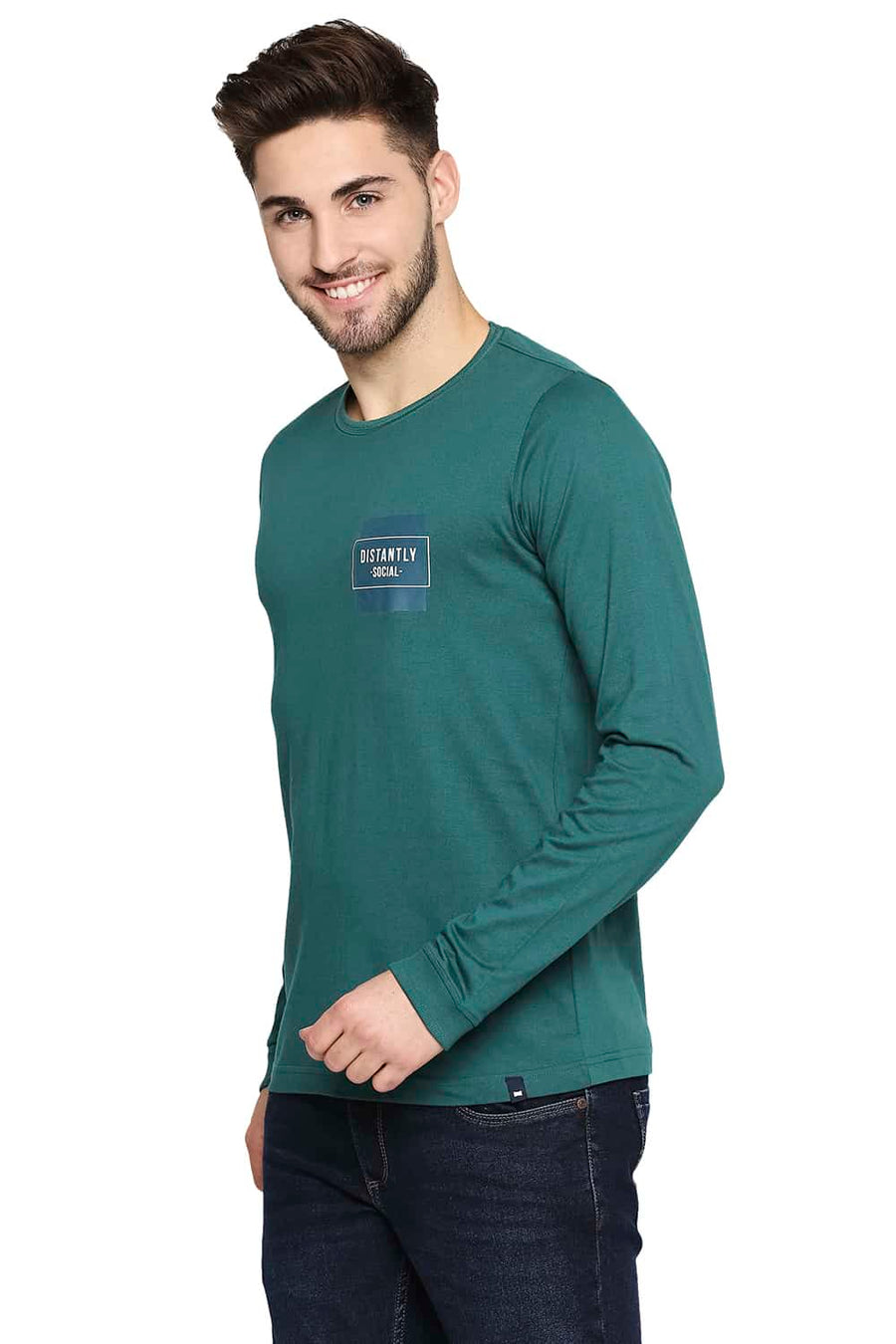 BASICS MUSCLE FIT JUNE BUG CREW NECK T-SHIRT