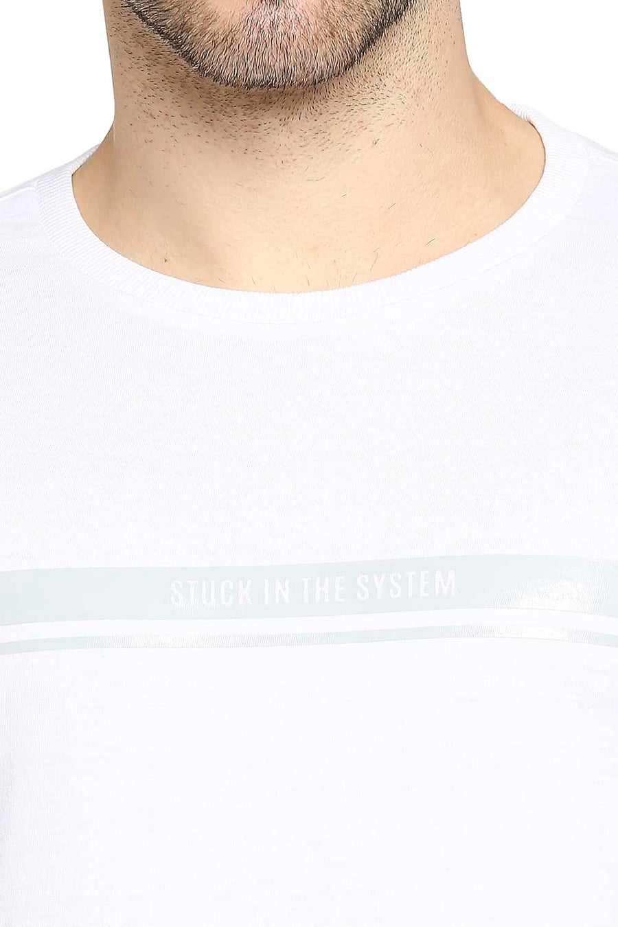 BASICS MUSCLE FIT BRIGHT WHITE CREW NECK T-SHIRT