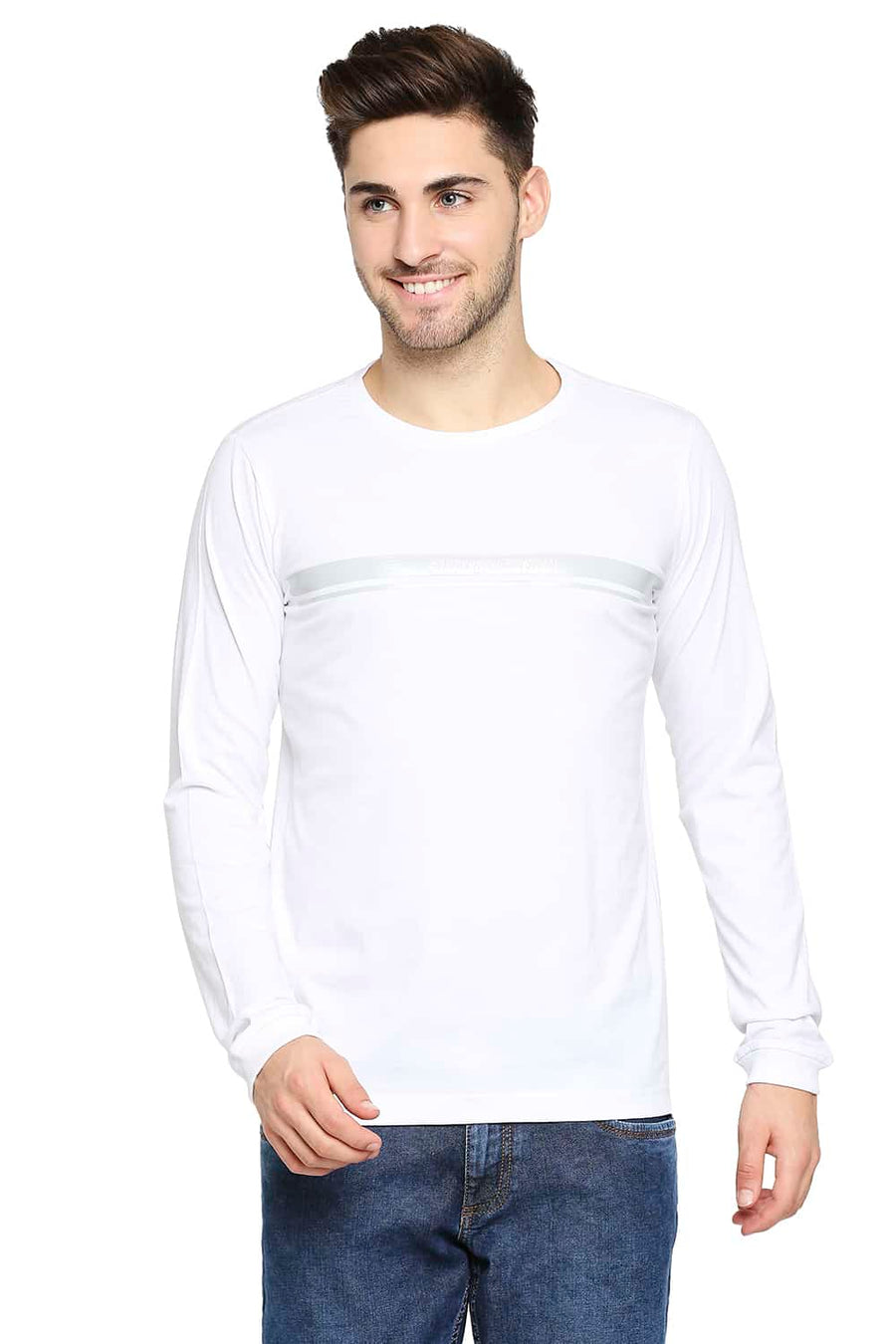 BASICS MUSCLE FIT BRIGHT WHITE CREW NECK T-SHIRT