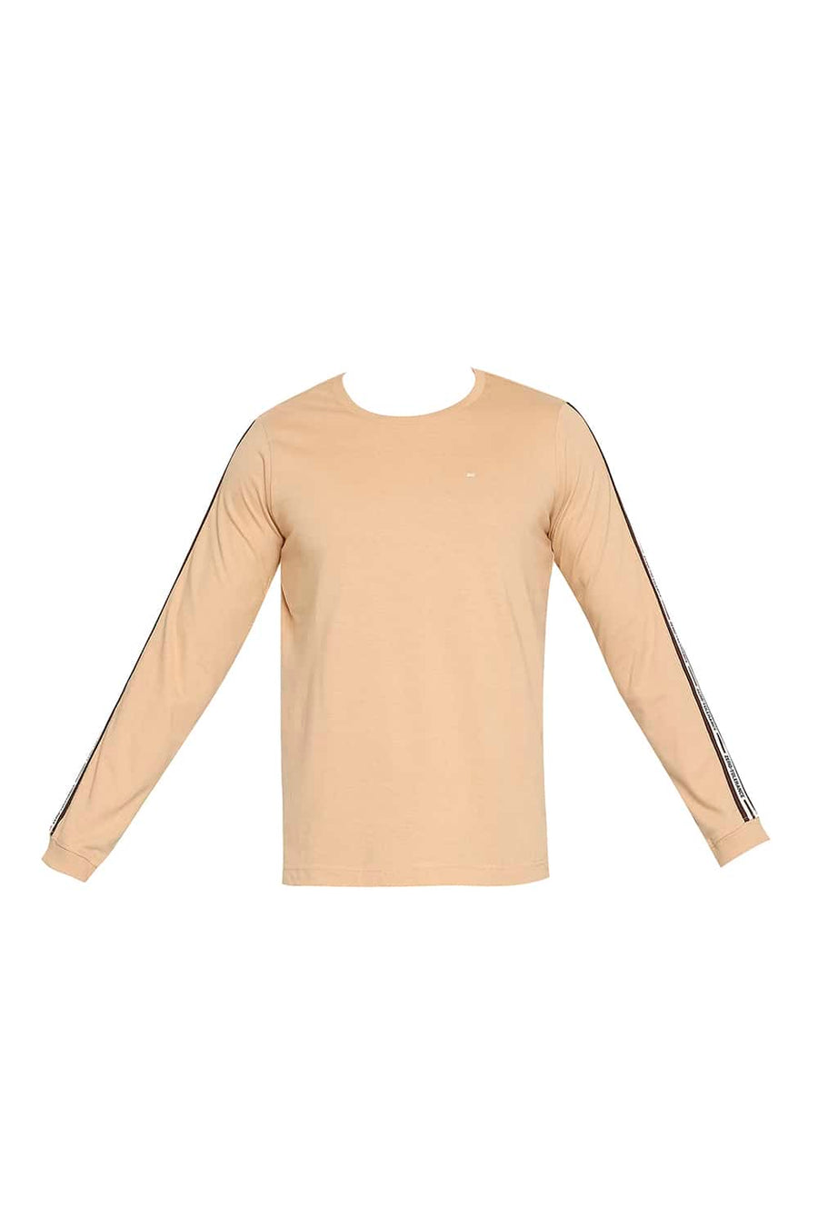 BASICS MUSCLE FIT TAN CREW NECK T-SHIRT